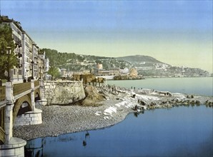 Boulevard du midi, Nice, Riviera, France, c. 1895, Historic, digitally restored reproduction from a