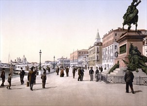 Monument to Victor Emmanuel, Venice, Italy, Historic, digitally restored reproduction from a 19th