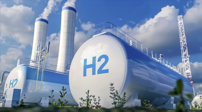 Hydrogen project pipeline bringing clean green ecologic energy, AI generated