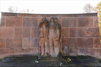 Sachsenburg concentration camp memorial on the Zschopau, Sachsenburg, Sachsenburg, Saxony, Germany,