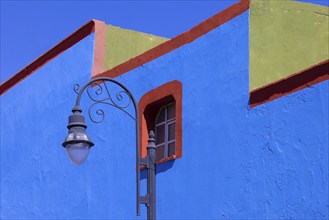 Scenic colorful colonial architecture of Cholula streets in historic center in Mexico Puebla