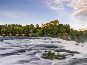 Rhine Falls with Laufen Castle, Neuhausen, Canton Schaffhausen, Switzerland, Europe