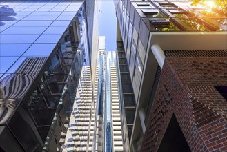 Australia scenic Melbourne downtown skyline panorama near financial business center