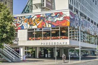 Press Café on Alexanderplatz, façade frieze, colourful enamel tiles, Die Presse as organiser by