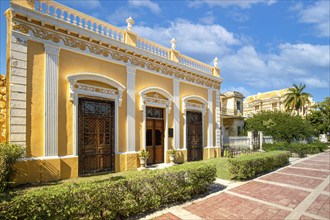 Central Avenue Paseo de Montejo in Merida with local museums, restaurants, monuments and tourist