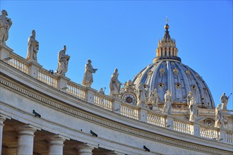 Scenic St. Peter's Basilica in Rome near Vatican city