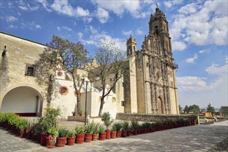 Mexico, Tepotzotlan Francisco Javier Church at early sunset, Central America