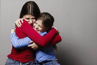 Girls, 8 and 13 years old, show their emotions, Bonn, 04.10.2023