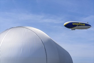 The Zeppelin NT, newly stationed at Essen/Mülheim Airport, undertakes sightseeing flights over the