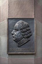 Commemorative plaque by Baltasar Neumann, 1687 to 1753, one of the most important architects of the