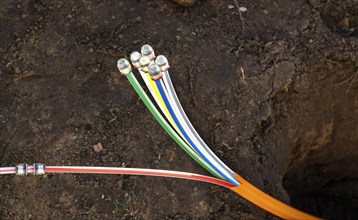 Fibre optic cable for laying at a construction site, Berlin, 29.02.2024