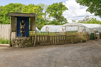 Polytunnels for growing vegetables at LandWorks prisoner training project, Dartington Hall estate,