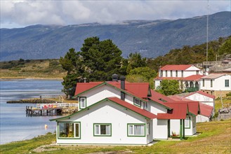 Historical buildings and museum of the Estancia Harberton estate of missionary Thomas Bridges,