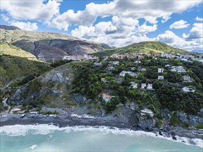 Crawford Beach Marinella from a drone, San Nicola Arcella, Cosenza, Calabria, Italy, Europe