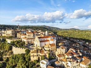 Nicotera from a drone, Vibo Valentia, Calabria, Italy, Europe