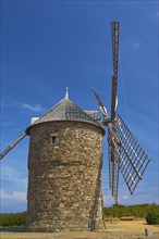 Windmill Moulin de Moidrey, near Mont St Michel, Pontorson, Normandy, France, Europe