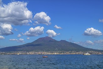 Mount Vesuvius from Castellammare di Stabia, Naples, Italy, Europe