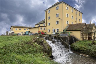 Former corn mill, now a health food shop, Eckental, Middle Franconia, Bavaria, Germany, Europe