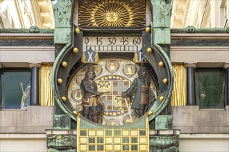 Art Nouveau music box anchor clock, Vienna, Austria, Europe