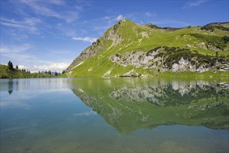 Seealpsee and Seeköpfel, 1919m, Allgäu Alps, Allgäu, Bavaria, Germany, Europe