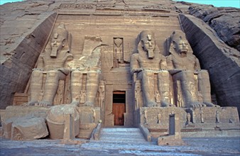 Great Temple of Ramses II, Abu Simbel, Nile Valley, Egypt, September 1989, vintage, retro, old,