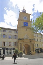 Historic clock tower with clock, city tower, city gate, Tour de l'Horloge, Salon-de-Provence,