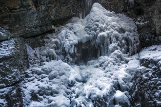 Winter, ice, icy waterfall in the Breitachklamm, near Oberstdorf, Oberallgäu, Allgäu, Bavaria,