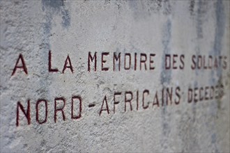 Memorial in honour of the north african soldiers who died for France during the WWII. At Airvault,