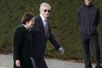 Horst charburner (former Federal President) and his woman Eva Luise charburner on their way to the