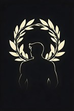 Minimalist illustration as symbol depicting the concept of human victory, AI generated