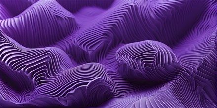 Abstract rendering of organic grid structure in a complex pattern in purple color, AI generated