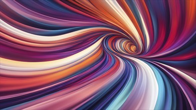 Abstract digital art capturing the essence of a swirling tunnel in vibrant colors in dynamic