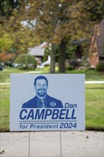 Grosse Pointe Park, Michigan USA, 1 October 2024, Lawn signs are popping up in the Detroit area