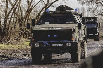 Armoured vehicle of the Military Police (Feldjaeger), photographed during the military exercise