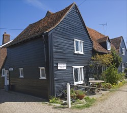 Historic black wooden homes, West Mersea, Mersea Island, Essex, England, United Kingdom, Europe