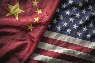 Concept of USA and China competition and economic trade war. Travel and partnership concept, AI