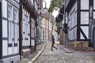 Old town Goslar, half-timbered houses, 06.08.2014., Goslar, Lower Saxony, Germany, Europe