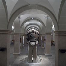 Interior view of Bonn Minster, also known as the Minster Basilica, east crypt, Bonn, North