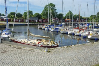 Leisure boats at Smygehuk, Sweden's southernmost port, Smygehamn, Trelleborg Municipality, Skåne