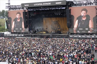 Adenau, Germany, 7 June 2024: Royal Blood (Mike Kerr, vocals, bass and Ben Thatcher, drums) play on