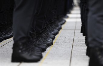 Combat boots of soldiers of the guard battalion, taken during a final roll call of the Bundeswehr