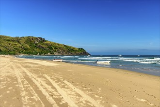 Sunny morning at Bonete beach on Ilhabela island on the north coast of Sao Paulo, Ilhabela, Sao