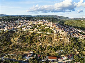 Nicotera from a drone, Vibo Valentia, Calabria, Italy, Europe