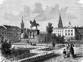 The King's Garden in Königsberg in Prussia, today Kaliningrad, Russia, in 1870, Historical, digital