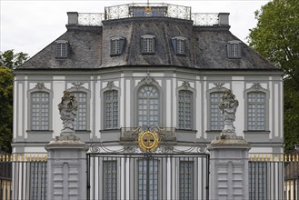 Falkenlust Hunting Lodge, west façade, UNESCO World Heritage Site, Brühl, North Rhine-Westphalia,