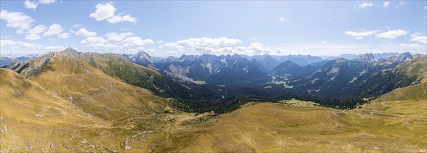 Alpine panorama, Carnic main ridge, view of Sesto Dolomites, Carnic High Trail, Carnic Alps,