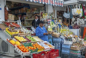 Market stall on the street in Capri town, Capri island, Campania, Italy, Europe