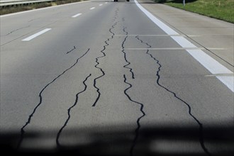 Repaired motorway, need for renovation, Germany, Europe