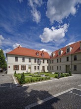 Architectural complex Wallstraße on Bachplatz, standardised 18th century building style, Köthen,