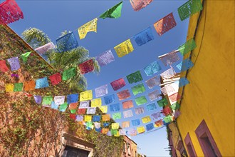 Mexico, Colorful buildings and streets of San Miguel de Allende in historic city center, Central